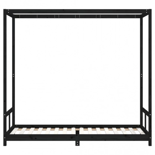 Bērnu Gultas Rāmis, Melns, 80X200 Cm, Priedes Masīvkoks Vidaxl