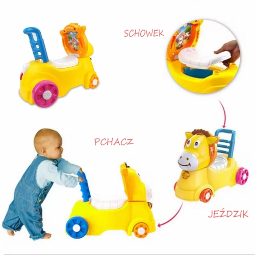 Bērnu stumjamā mašīna 3in1 WOOPIE BABY