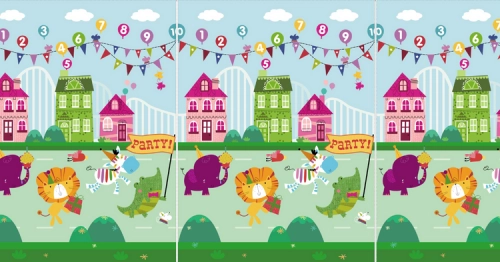 Bocioland Składana Mata Kontrastowa 150x200cm BL120 Party