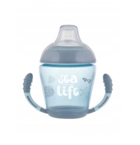 Canpol Babies Sea Life Kubek Niekapek Miękki Silikonowy Ustnik 230ml Różowy