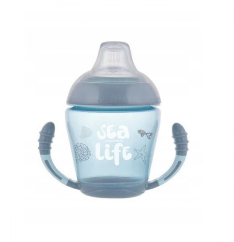 Canpol Babies Sea Life Kubek Niekapek Miękki Silikonowy Ustnik 230ml Różowy