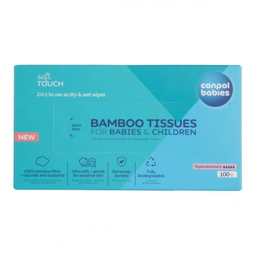 Canpol Babies Suche Chusteczki Bambusowe Dla Niemowląt 100 szt 1/658prom
