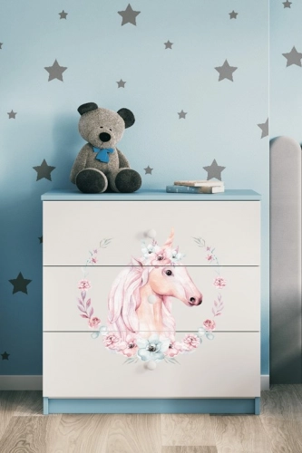 Chest of drawers babydreams blue horse