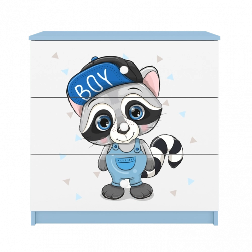 Chest of drawers babydreams blue raccoon