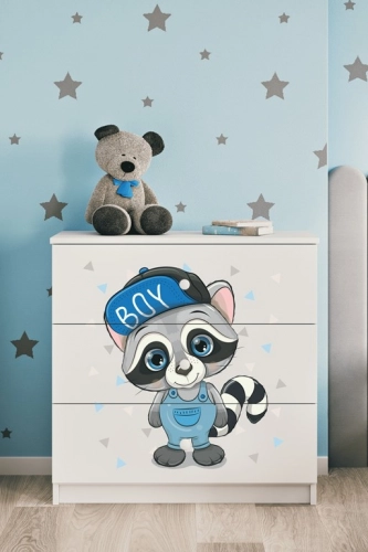 Chest of drawers babydreams white raccoon