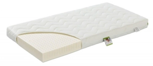Fiki Miki Materac Lateksowy Antyalergic Covers ML1 120/60/9 cm Box + Prześcieradło Jersey 120x60 Białe GRATIS