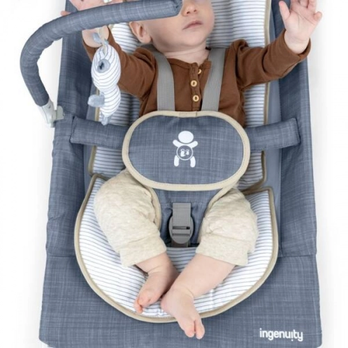 Ingenuity Happy Belly Rock-to-Bounce Parker Blue Šūpuļkrēsliņš