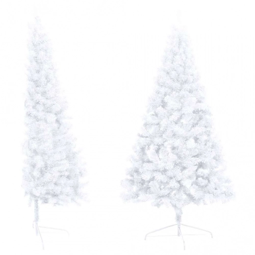 Izgaismota Ziemassvētku Egle Ar Rotājumiem, Balta, 150 Cm Vidaxl