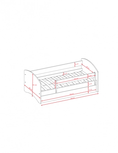 Детская кровать белая Formula с ящиком и латексным матрасом 160x80