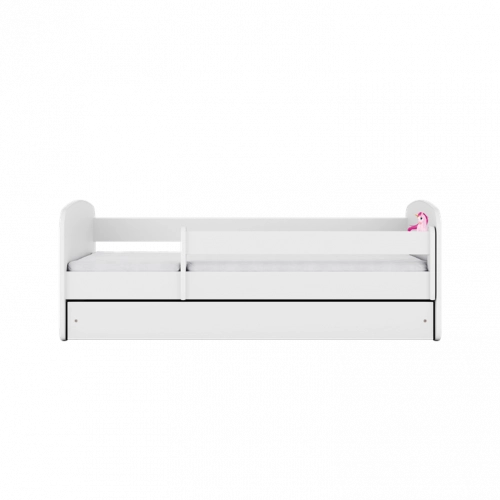 Gulta balta Unicorn ar kokosriekstu matraci bez atvilktnes 180x80