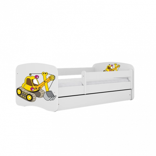Balta gulta Excavator bez atvilktnes ar matraci 160x80