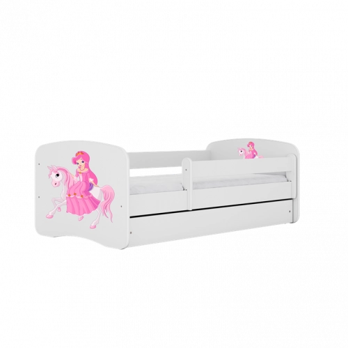 Кровать белая Princess on Horse с кокосовым матрасом без ящика 180x80