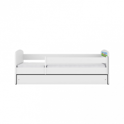 Кровать белая Safari с кокосовым матрасом без ящика 180x80