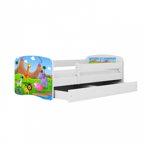 Bērnu gulta Safari ar atvilktni ar matraci 180x80 4o mini