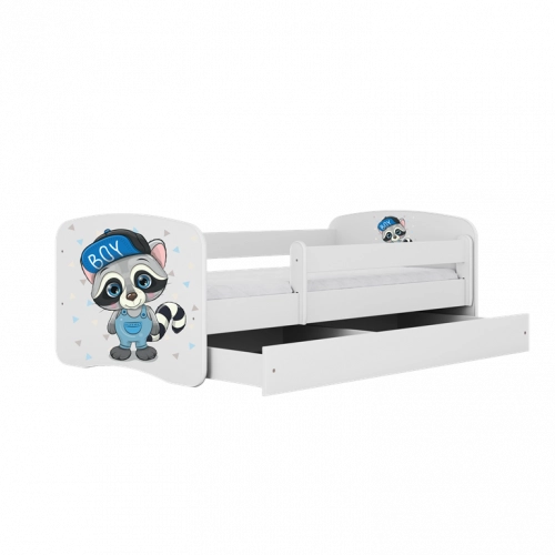 Детская кровать White Raccoon с ящиком с матрасом 180/80
