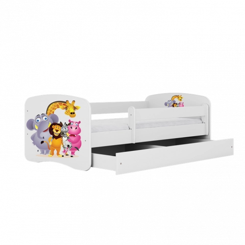 Gulta White Zoo bez atvilktnes ar matraci 140x70