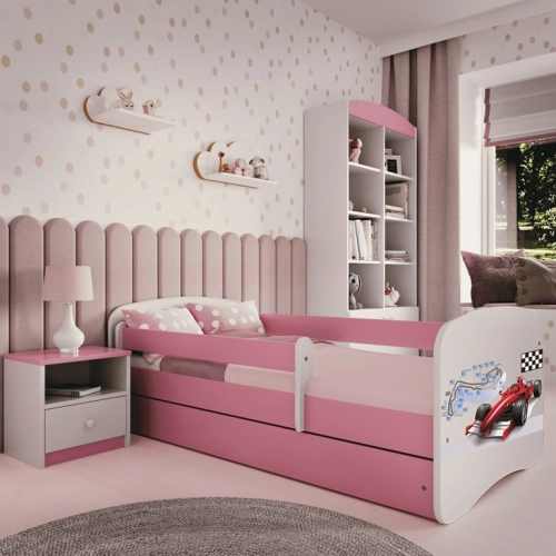 Bērnu gulta Pink Formula bez izvelkamās atvilktnes ar matraci 160x80