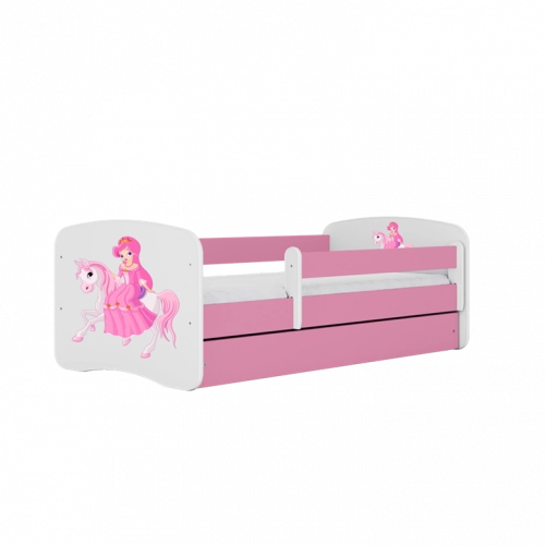 Bērnu gulta Pink Princess on Horse bez izvelkamās atvilktnes ar matraci 160x80