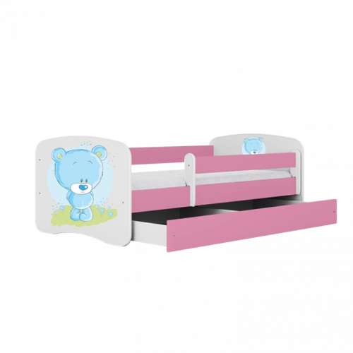 Детская кровать Pink Blue Bear без выдвижного ящика с матрасом 160x80