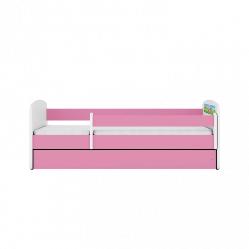 Bērnu gulta Pink Safari bez izvelkamās atvilktnes ar matraci 160x80