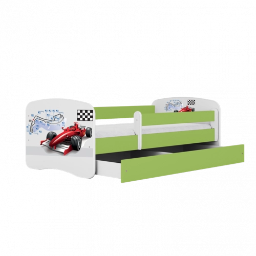 Łóżko babydreams zielone formuła bez szuflady materac 180/80