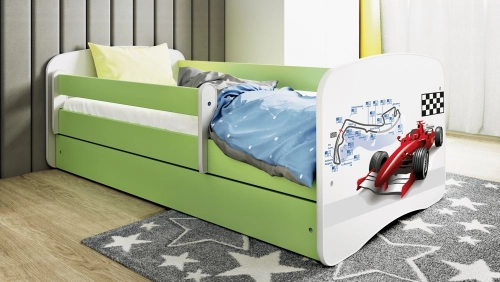 Łóżko babydreams zielone formuła bez szuflady materac 180/80