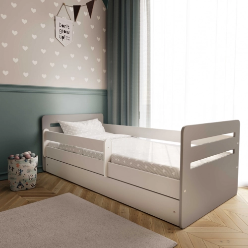 Łóżko tomi mix szare z szufladą materac 180/80