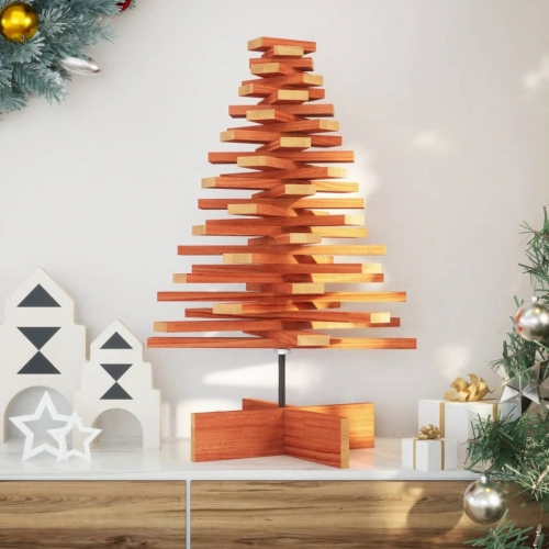 Koka Ziemassvētku Eglīte, Vaska Brūna, 80 Cm, Priedes Masīvkoks Vidaxl