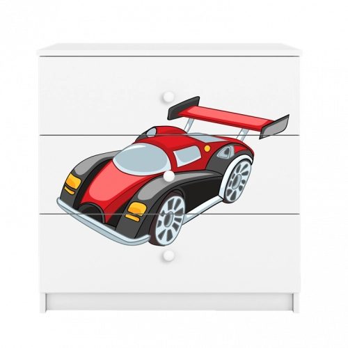 Komoda babydreams biała auto wyścigowe