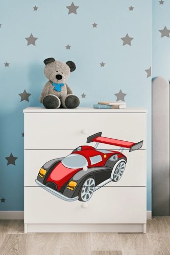 Komoda babydreams biała auto wyścigowe