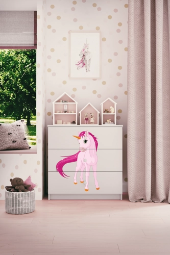 Komoda babydreams biała jednorożec