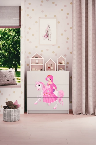 Komoda babydreams biała księżniczka na koniku