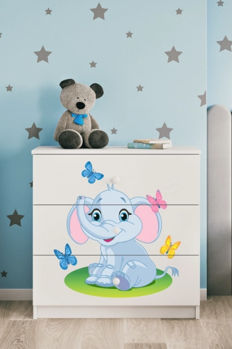 Komoda babydreams biała słonik