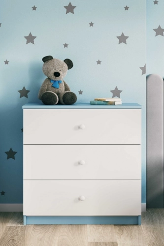 Komoda Babydreams niebieska bez wzoru