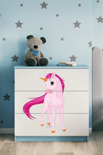 Komoda babydreams niebieska jednorożec