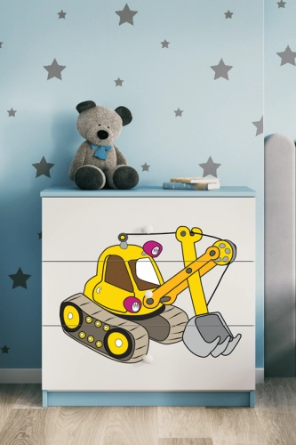 Komoda babydreams niebieska koparka