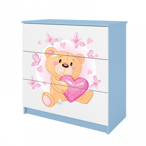 Komoda babydreams niebieska miś motylki