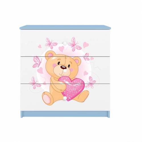 Komoda babydreams niebieska miś motylki