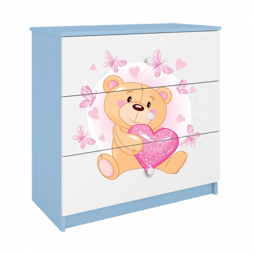 Komoda babydreams niebieska miś motylki
