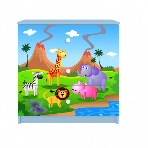 Komoda babydreams niebieska safari
