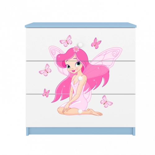Komoda babydreams niebieska wróżka z motylkami