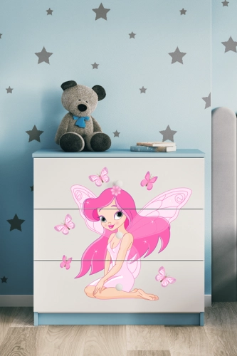 Komoda babydreams niebieska wróżka z motylkami