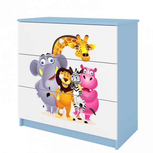 Komoda babydreams niebieska zoo