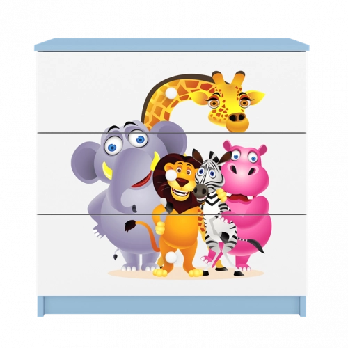 Komoda babydreams niebieska zoo
