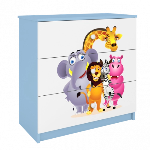 Komoda babydreams niebieska zoo