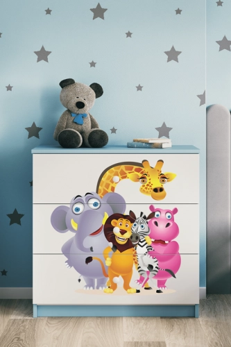 Komoda babydreams niebieska zoo
