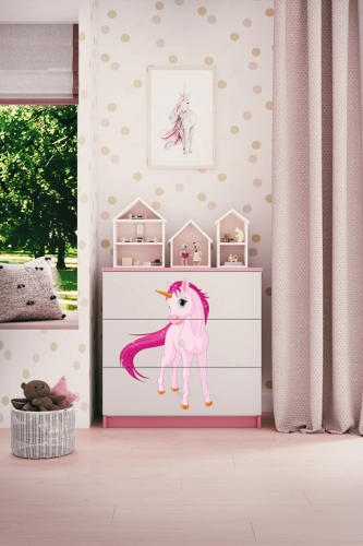 Komoda babydreams różowa jednorożec