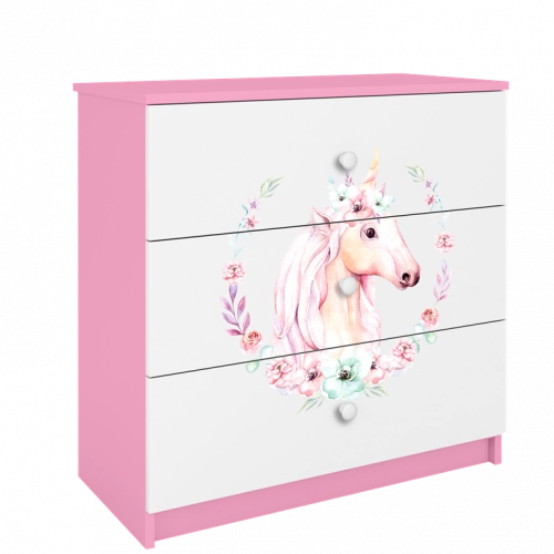 Komoda babydreams różowa konik