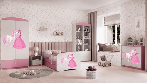 Komoda babydreams różowa księżniczka konik