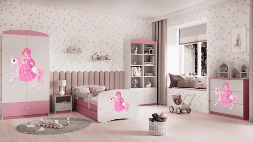 Komoda babydreams różowa księżniczka na koniku